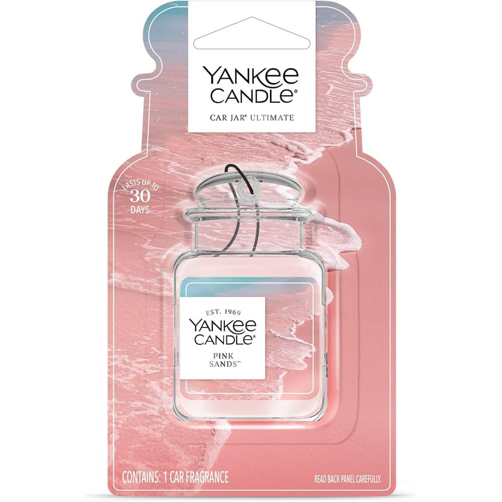Yankee Candle汽车香薰悬挂粉色沙带香味30天持久3片装ins同款