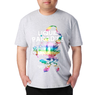 半袖 夏季 柔软舒适青春圆领T恤加大号超薄男士 短袖 纯棉加肥加大码