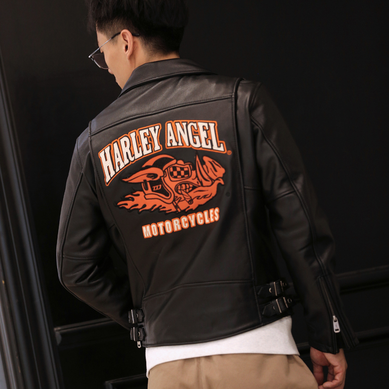 卡通图案机车服时尚休闲翻领