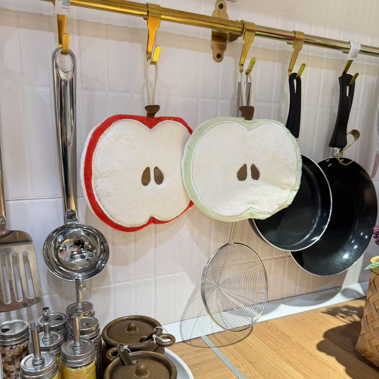 苹果擦手巾 加厚超强吸水 挂式可爱简约浴室卫生间珊瑚绒厨房毛巾,家庭/个人清洁工具,厨房擦手巾,淘宝优惠券,粉丝福利购,淘宝优惠卷