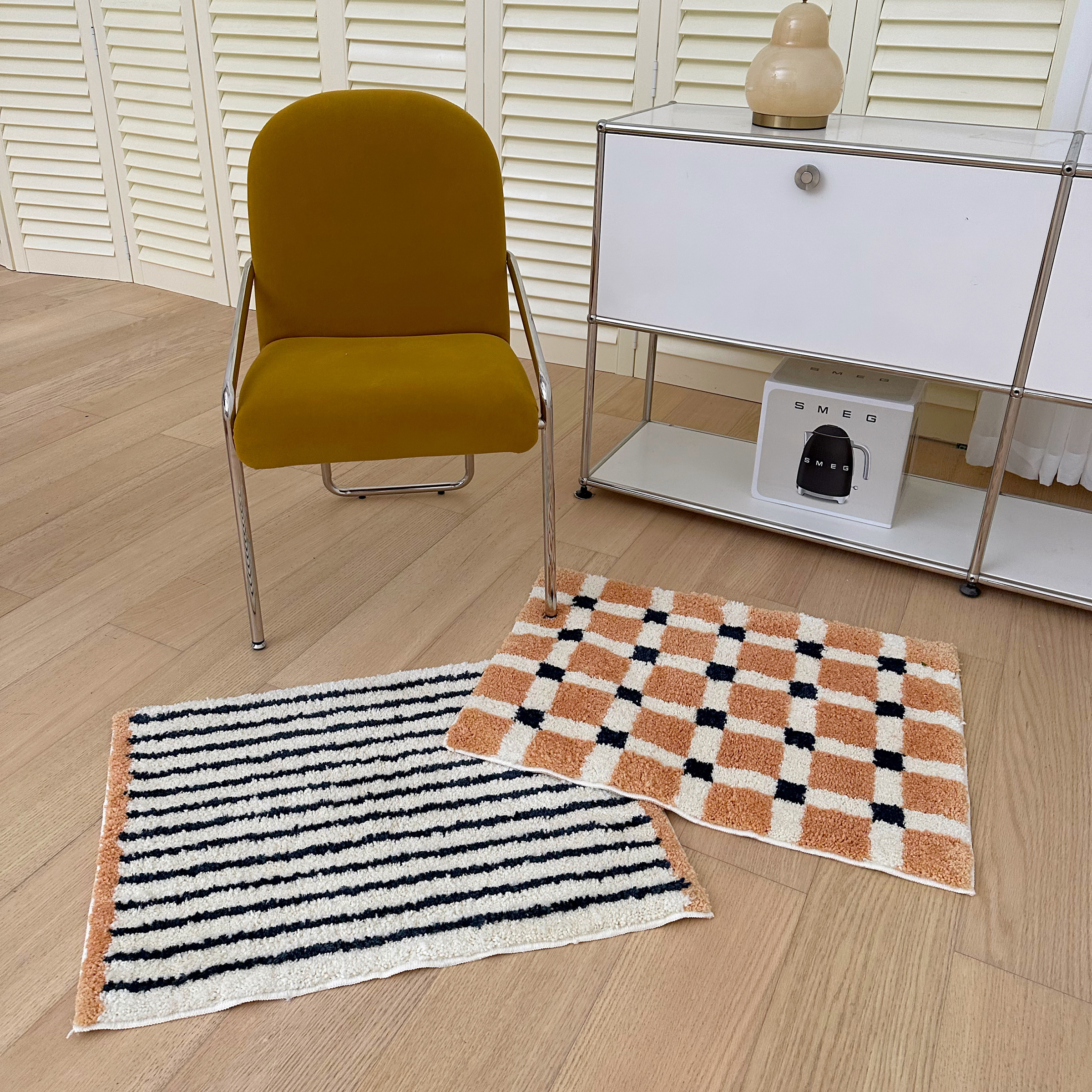 ins韩风工作室家用植绒防滑地毯