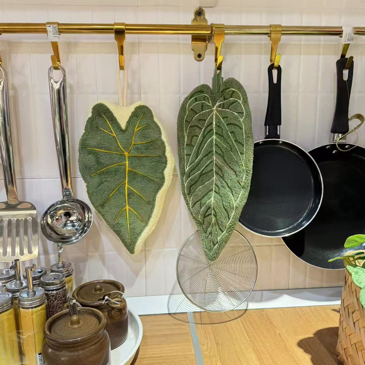植物叶子加厚擦手巾家用挂式毛巾