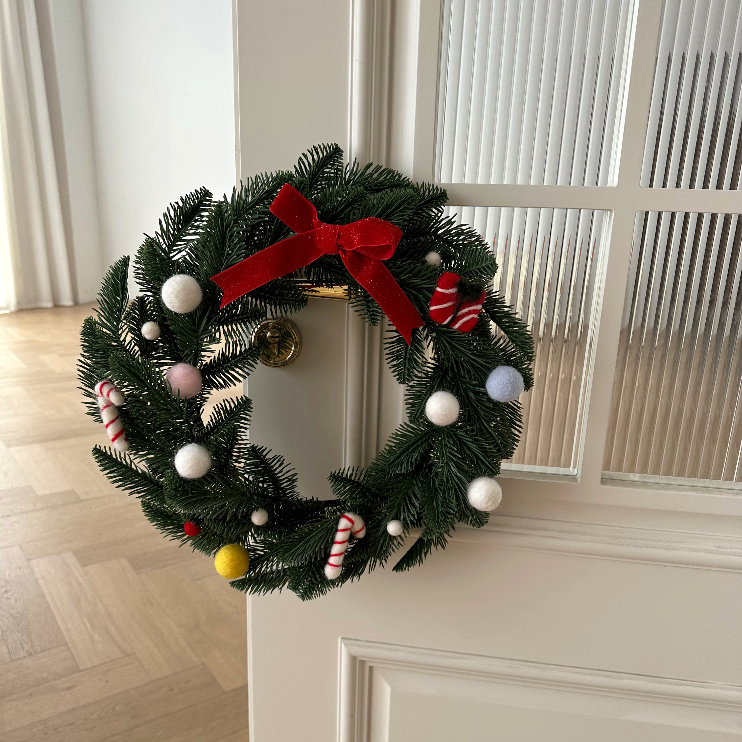 氛围感圣诞仿真诺贝松装饰花环