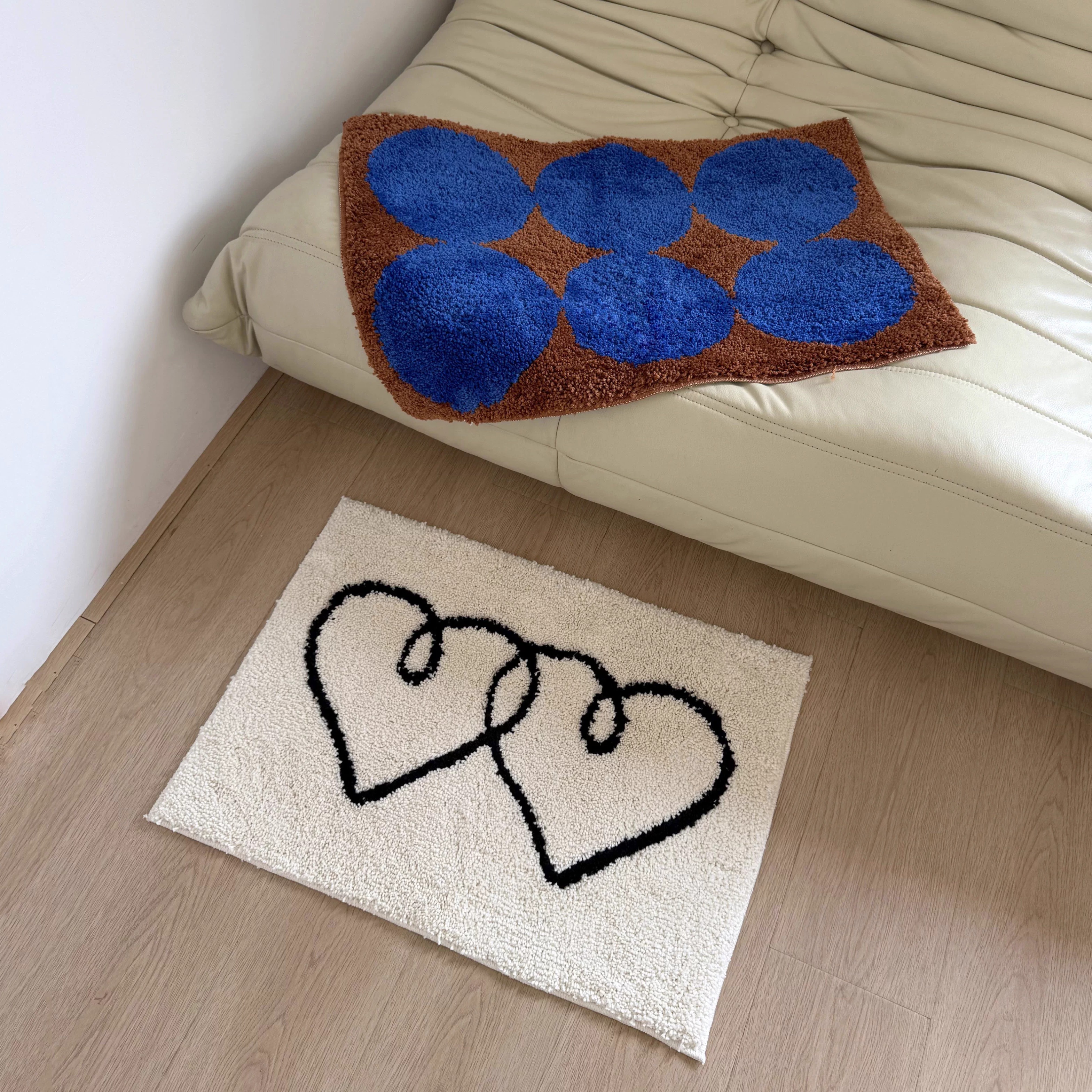 韩系簇绒地毯ins风条纹防滑地垫