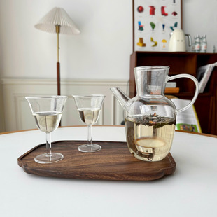 新中式 玻璃茶壶耐高温大容量水经注绿茶壶执壶煮茶壶花果茶具套装