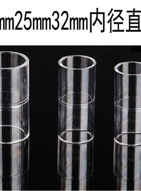 20mm25mm32mm高透明PC直通链接管可配4分6分1寸PC亚克力PVC透明管