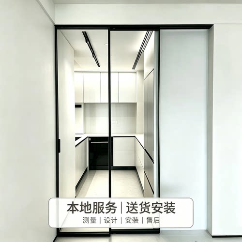 极窄边框推拉三联动吊趟门定制