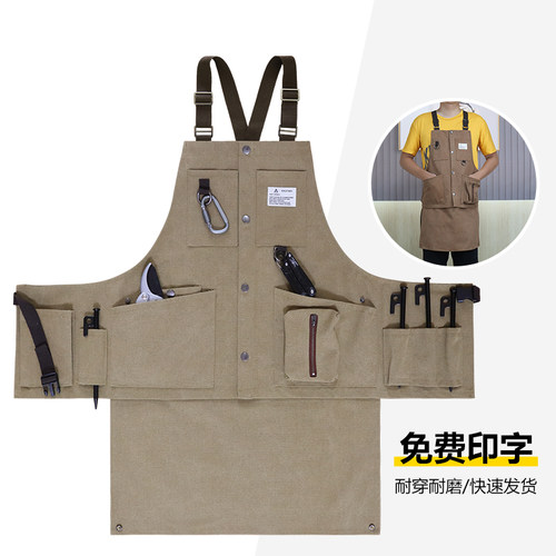 免费印字厚帆布防水耐穿耐磨工服