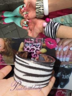 pinkbankbaby外贸2000s涉谷辣妹y2k皮革植绒斑马纹开口手镯手环女