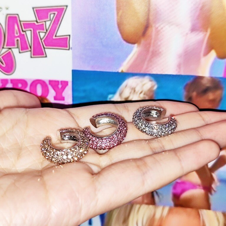 pinkbankbaby无耳洞香巴拉镶钻C型耳骨夹免打孔耳夹耳饰辣妹饰品