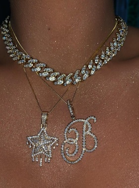 Cursive Initial Necklace 26 Letter Pendant