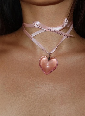 甜酷辣妹项链绸缎y2k女