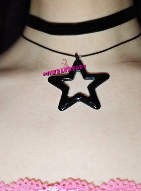 pinkbankbaby原创自制手作y2k亚文化小众个性星星双层颈圈项链女