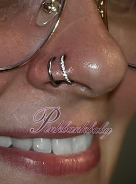 欧美跨境G23高品质钛合金镶钻锆石鼻环耳环多用途万能环穿刺饰品