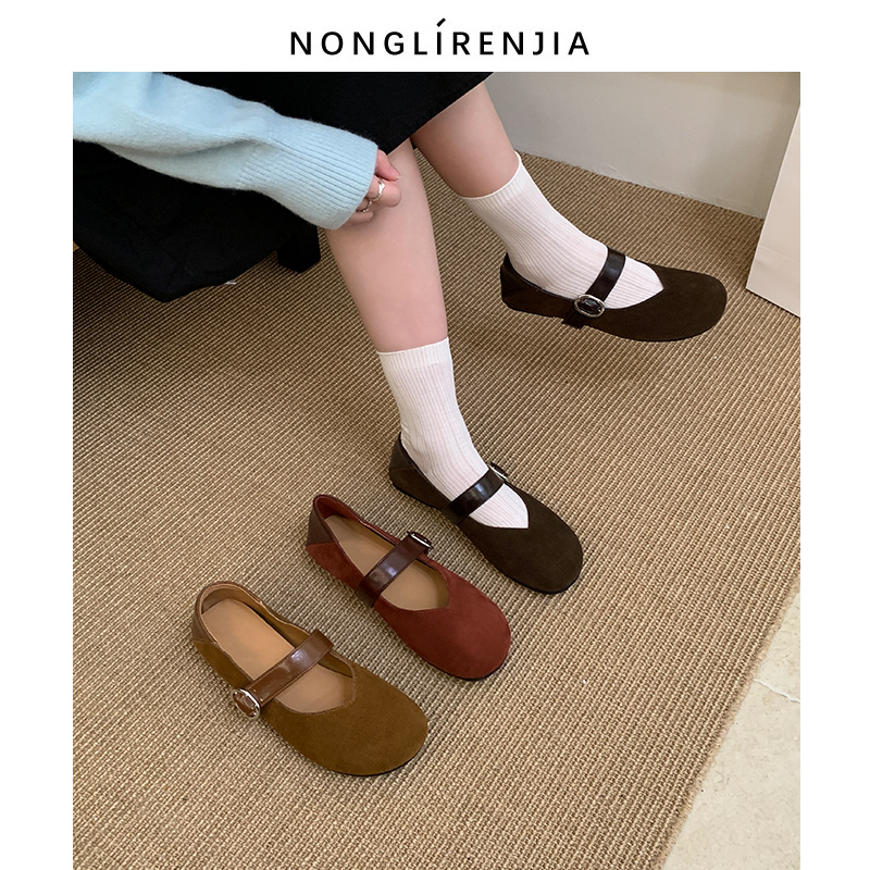 弄里人佳大码女鞋41-43码单鞋25秋新款复古风玛丽珍鞋40 42宽胖脚