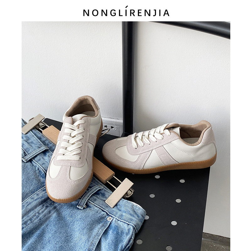 弄里人佳大码女鞋休闲拼色平底鞋