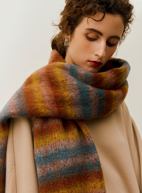 美拉德围巾冬季女棕色韩系秋冬加厚保暖大披肩两用男女生礼物围脖