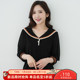 上衣胖妹妹七分袖 艾依琪格大码 胖mm巨显瘦穿搭减龄海军领拼接秋季