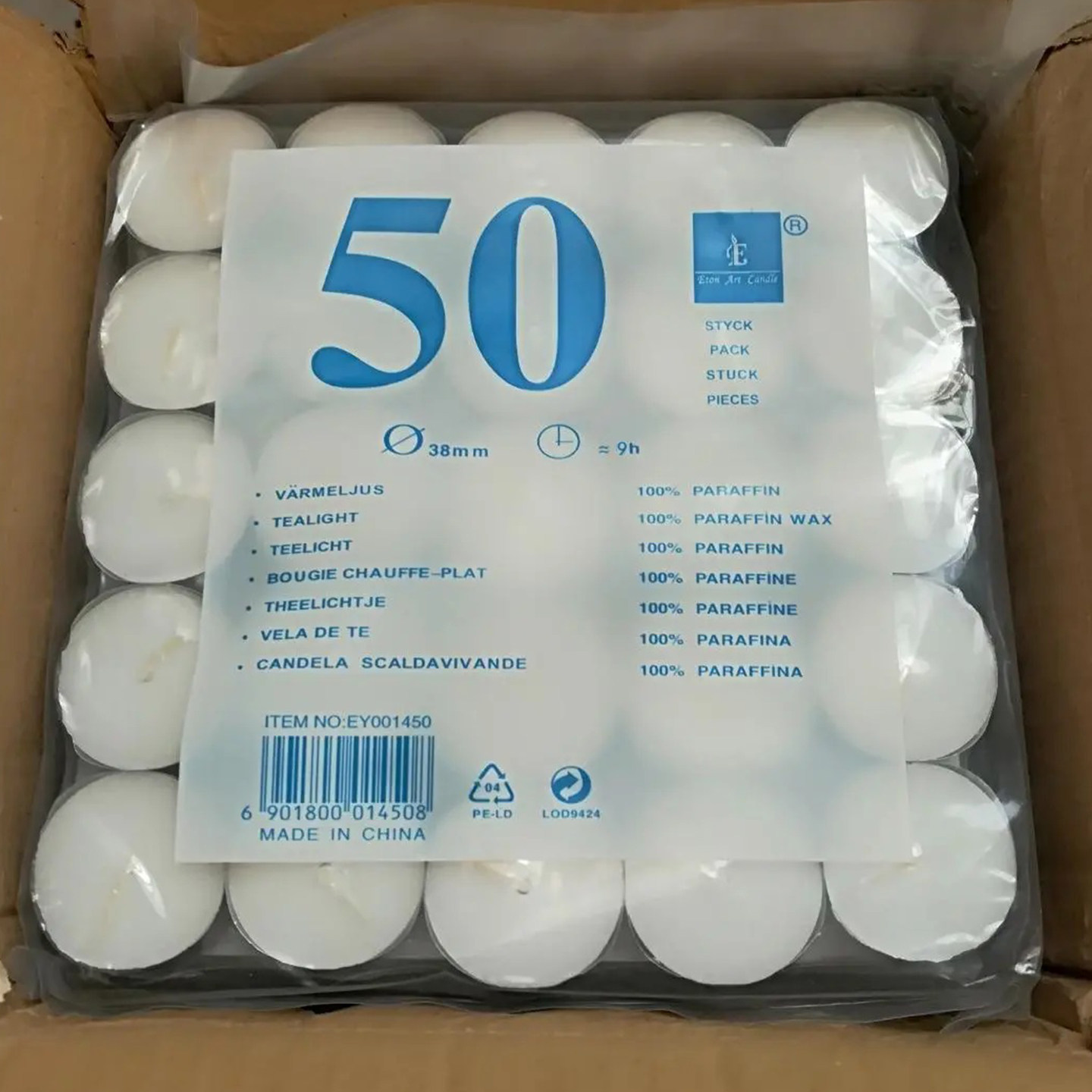 情人节 无烟无味香薰蜡烛/精油用蜡/茶蜡/50个燃烧/7-9小