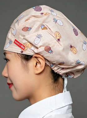 纯棉厨师帽子女炒菜餐饮护士牙科