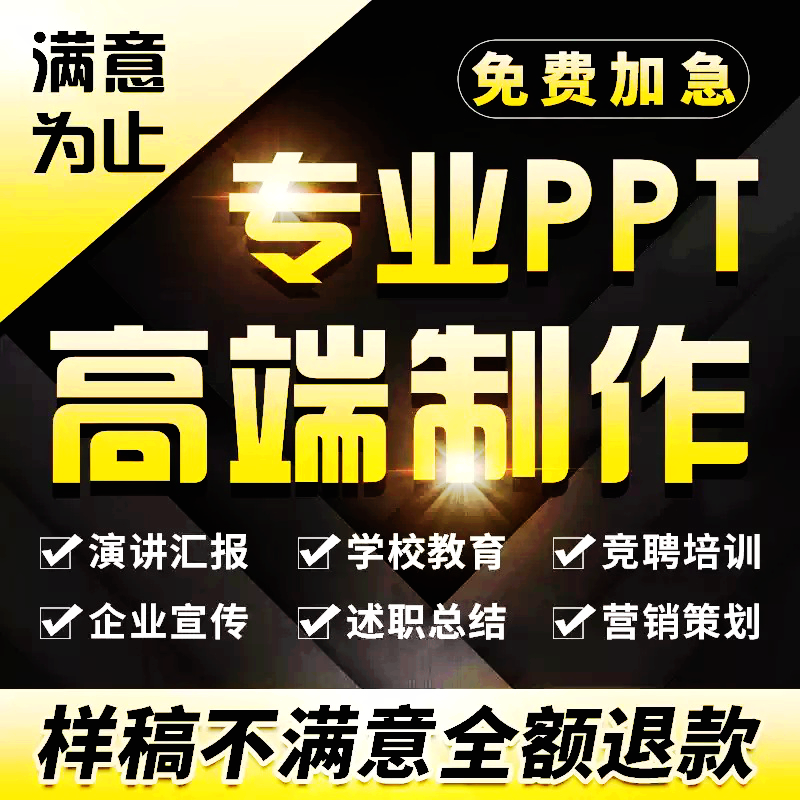 ppt制作代做美化修改帮做工作汇报总结述职动画专业设计产品演讲