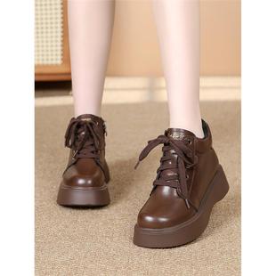 厚底短靴女2025新款秋季英伦风小个子增高马丁靴显脚小百搭大码41