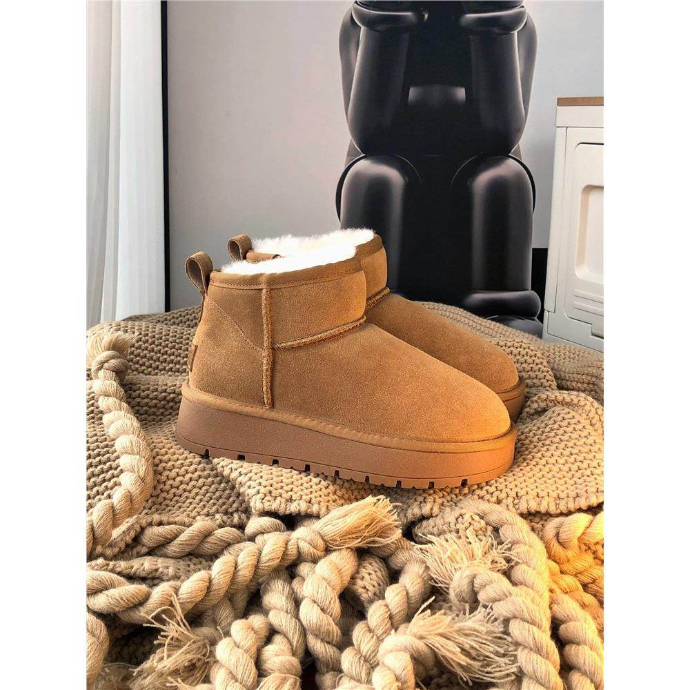 周冬雨同款厚底雪地靴女皮毛一体防滑2025新款冬季真皮羊毛棉鞋子,女鞋,时尚雪地靴,淘宝优惠券,粉丝福利购,淘宝优惠卷