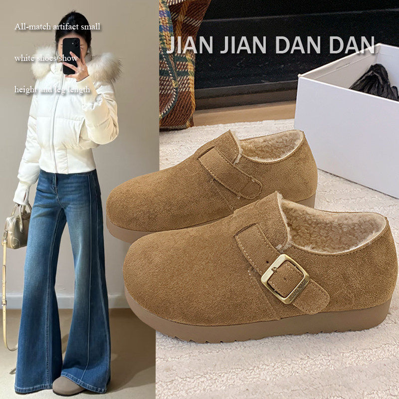 平底加绒豆豆勃肯鞋女款2025新款冬季一脚蹬博肯棉鞋子保暖雪地靴,女鞋,勃肯鞋/软木鞋,淘宝优惠券,粉丝福利购,淘宝优惠卷