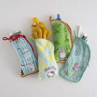 出日本宫崎骏龙猫HelloKitty美人鱼化妆品收纳袋保温杯套笔袋