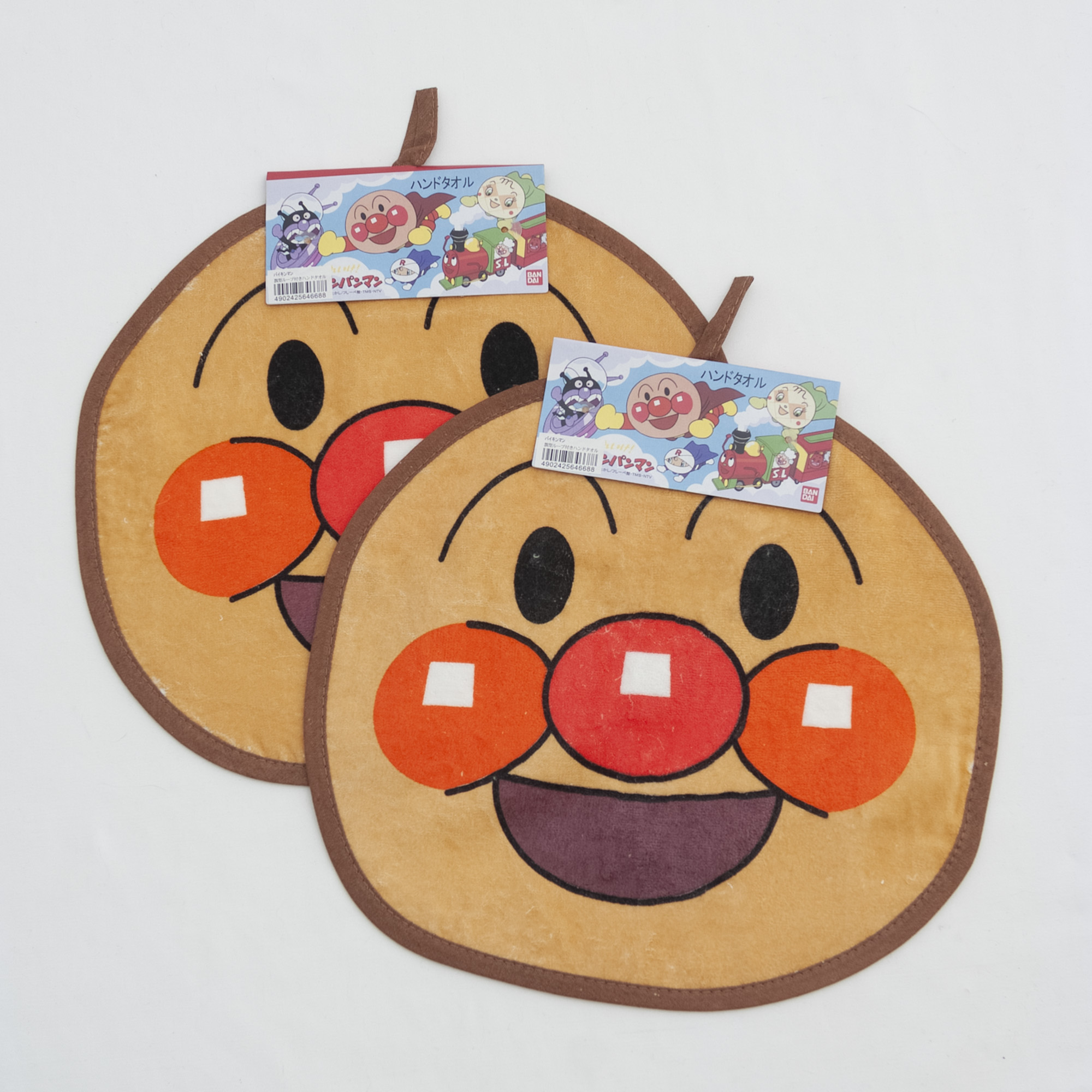 日本适用bandai动画卡通面包超人纯棉厨房挂绳幼儿方巾擦手毛巾