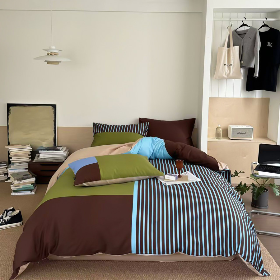 西海岸往事 包豪斯数码印花现代轻奢床单纯棉四件套全棉被套床单,床上用品,床品套件/四件套/多件套,淘宝优惠券,粉丝福利购,淘宝优惠卷