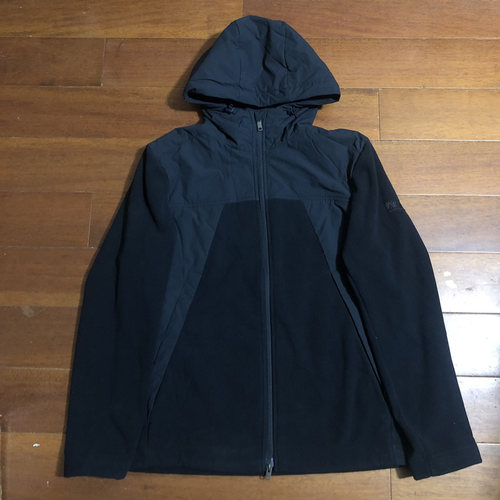 秋冬AIGLE艾高连帽抓绒衣男士户外休闲拼色保暖全拉外套BC981