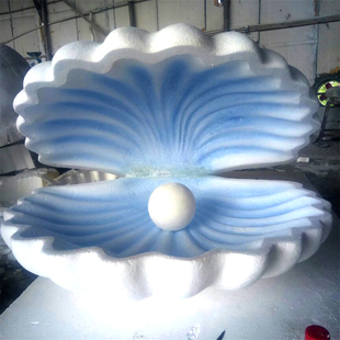 时尚贝壳婚礼婚庆留影舞台泡沫雕塑开口互动礁石珊瑚道具橱窗美陈