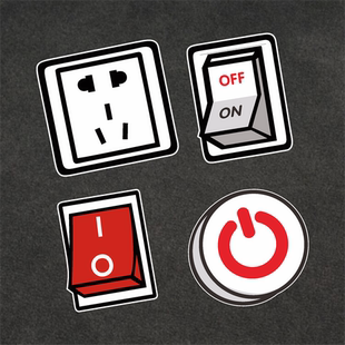 开关插座贴纸趣味卡通个性油箱盖充电口改装划痕遮挡电动摩托贴纸