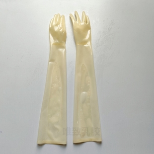 Latex gloves 纯天然乳胶长手套到大胳膊紧身光滑透明手工可定做