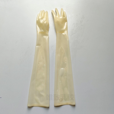Latex gloves 纯天然乳胶长手套到大胳膊紧身光滑透明手工可定做