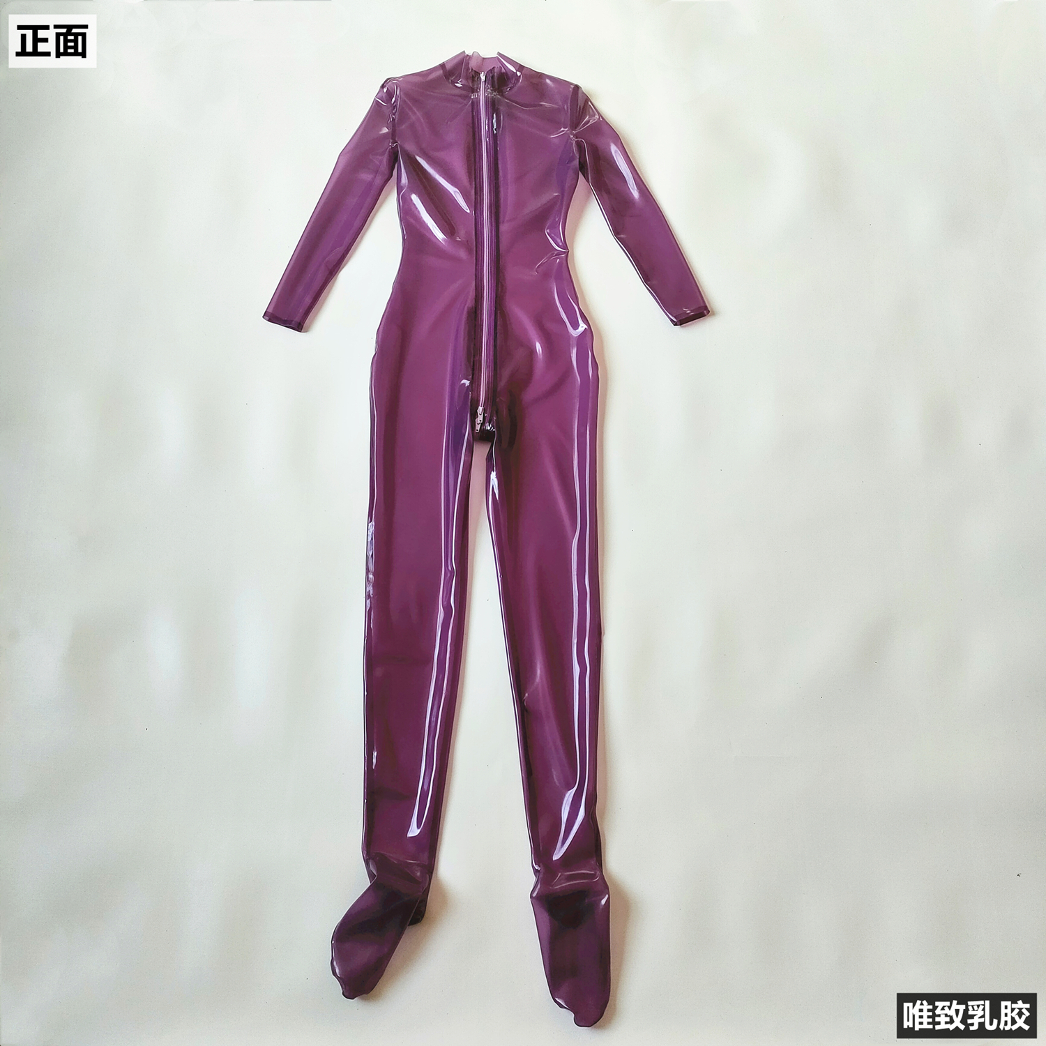 乳胶连体衣紧身光滑高弹透明
