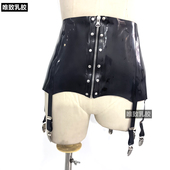 纯天然乳胶女士内衣吊袜带吊袜夹可调节黑色紧身高弹力0.6mm