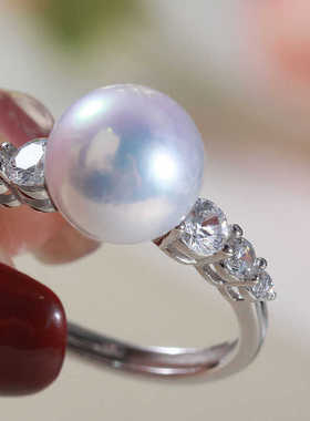 新款小众戒指空托S925纯银洋气