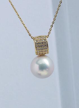 DIY新款铜镀金镶锆轻奢花朵吊坠