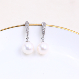 国产14k包金电镀保色s925银针小竖条满锆空托耳钉耳饰DIY配饰配件