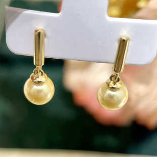 DIY珍珠配件新款S925纯银厚版直棍耳钉光面巴洛克耳钉耳环空托