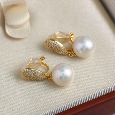 DIY珍珠配件水滴状耳饰空托