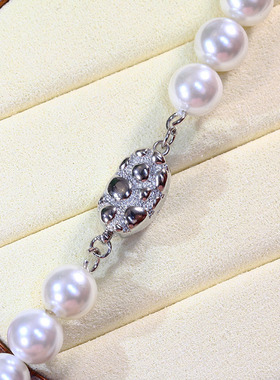 DIY珍珠配件 铜镀金微镶锆石珍珠项链扣手链毛衣链连接搭扣配件