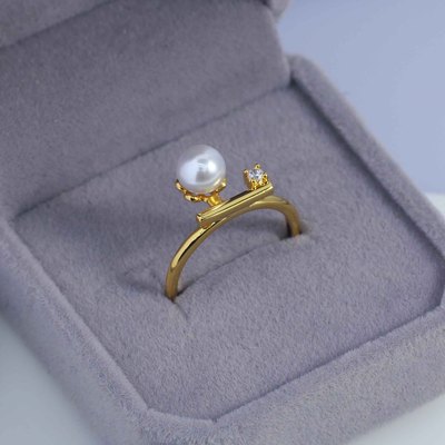 DIY配件铜镀金平衡木戒指空托