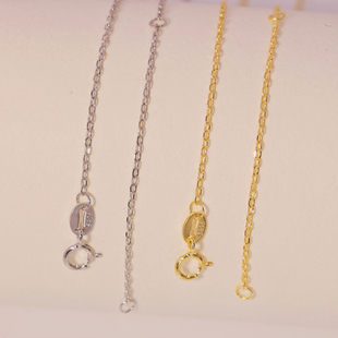 DIY珍珠配件 S925纯银十字链锁骨链毛衣链项链链条简约百搭气质女