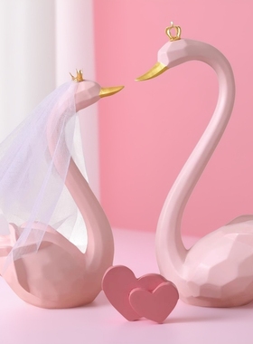 新婚情侣天鹅摆件浪漫结婚礼物