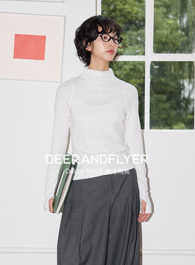 鹿与飞鸟「肌底绒暖」秋冬内搭含莫代尔亲肤磨毛高领打底上衣7049