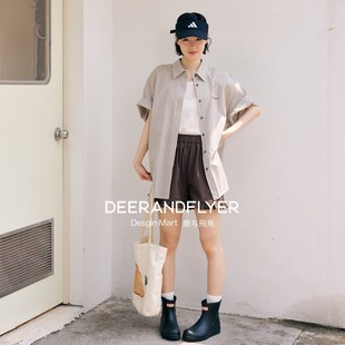 衬衫 鹿与飞鸟 短袖 轻柔100棉主题刺绣两色廓版 6767 夏时清晨