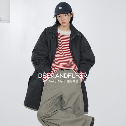 95g90白鸭绒中长款立领羽绒服